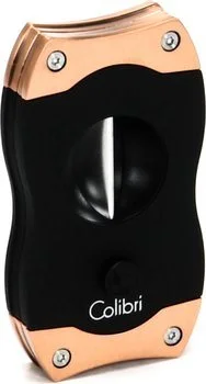 Cortador de charuto Colibri V-Cut - Preto/Dourado Rosê