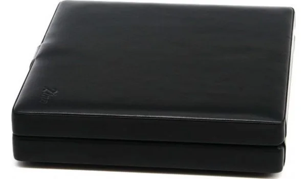 Humidor Zino para Viagem Couro Macio Preto