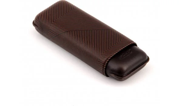 Estojo para charutos Davidoff XL-2 em couro marrom 'Leaf'
