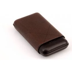 Estojo para charutos Davidoff XL-3 couro marrom folha