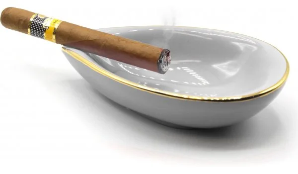 adorini Ceramic Charuto Cinzeiro Folha Branco
