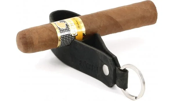 Chaveiro e porta charutos em couro adorini preto