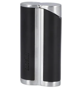 adorini Curva de jato simples Preto / Prata acetinada incl. Perfurador de Charuto