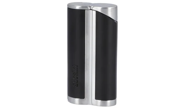 adorini Curva de jato simples Preto / Prata acetinada incl. Perfurador de Charuto