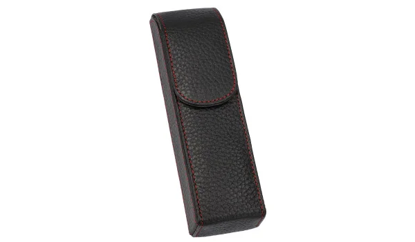 estojo de bolso adorini para 2 charutos preto com fio vermelho