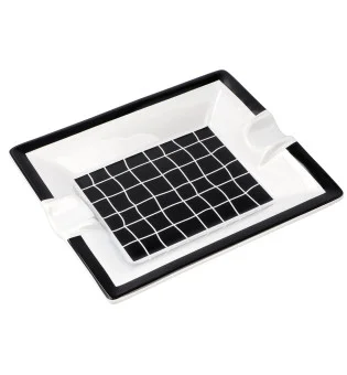 Cinzeiro de porcelana Crocodilo preto e branco