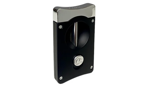 Cortador Caseti Cigar V-Cut Cutter, preto fosco