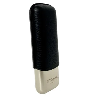 Estojo para charutos S.T. Dupont para 2 charutos preto/cromado 183260