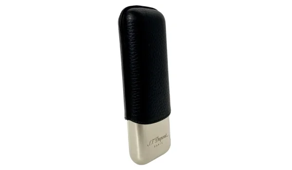 Estojo para charutos S.T. Dupont para 2 charutos preto/cromado 183260