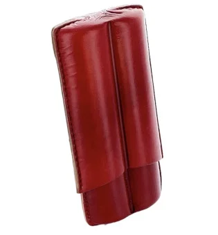 Estojo para charutos Lubinski Couro 2 Robusto vermelho