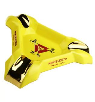 Cinzeiro para 3 charutos Montecristo amarelo-ouro