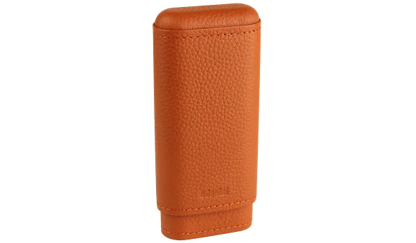 caixa de charutos adorini em pele verdadeira 2-3 charutos Crocus Orange
