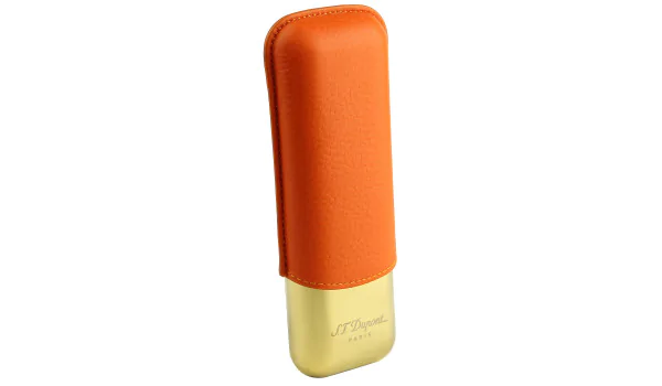Estojo para 2 charutos S.T. Dupont laranja/dourado 183256