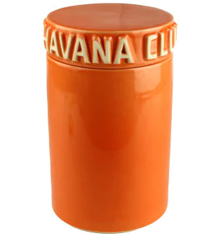 Havana Club frasco laranja para charuto Tinaja