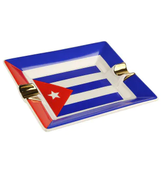 Cinzeiro de cerâmica para charutos Bandeira de Cuba