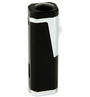 Isqueiro Sky Jet 3 queimadores preto com furador de charuto