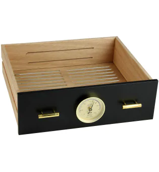 Gaveta para adorini Humidor Chianti médio preto com orifício para higrómetro foto 5