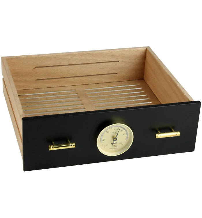 Gaveta para adorini Humidor Chianti médio preto com orifício para higrómetro foto 5