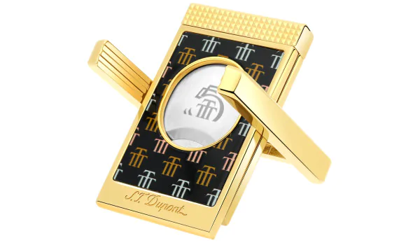 S.T. Dupont Cortador de lâmina dupla com suporte para charuto Trinidad Black Gold 003477