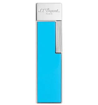Isqueiro S.T. Dupont Twiggy Lighter Azul Claro Lacado Cromado 030007
