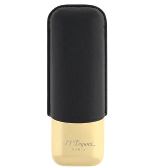 Estojo para 2 charutos S.T. Dupont Preto Dourado 183250