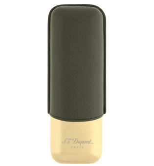 Estojo para 2 charutos S.T. Dupont Kaki Golden 183269