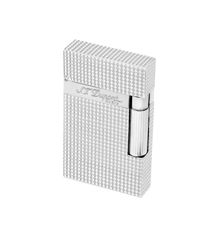 Isqueiro S.T. Dupont Linha 2 16184, modelo diamante, folheado a prata foto 101