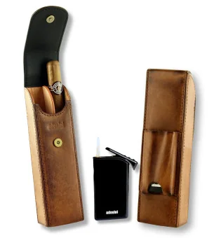 estojo vintage adorini e conjunto de isqueiro Slim Jet
