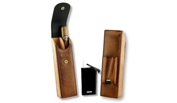estojo vintage adorini e conjunto de isqueiro Slim Jet