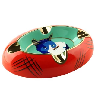 Cinzeiro Siglo Gato azul/vermelho