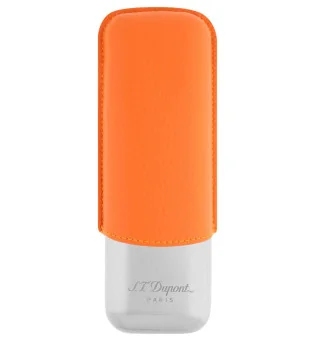 Estojo para charutos S.T. Dupont para 2 charutos laranja cromado 183266