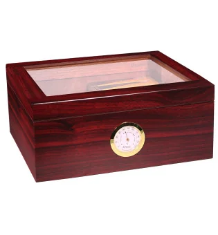 BigSmoke Humidor Medium marrom com tampa de vidro