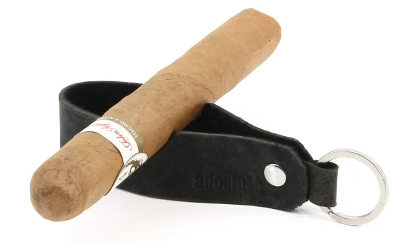 Chaveiro de couro adorini para descanso de charuto e cachimbo, preto, edição limitada