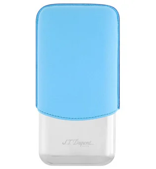 Estojo para charutos S.T. Dupont para 3 charutos Turquesa Cromado 183364