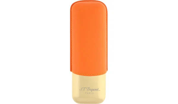 Estojo para 2 charutos S.T. Dupont laranja/dourado 183256