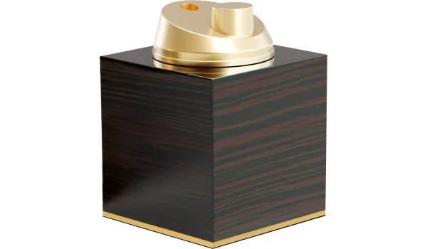 Isqueiro de mesa adorini alto brilho ébano dourado
