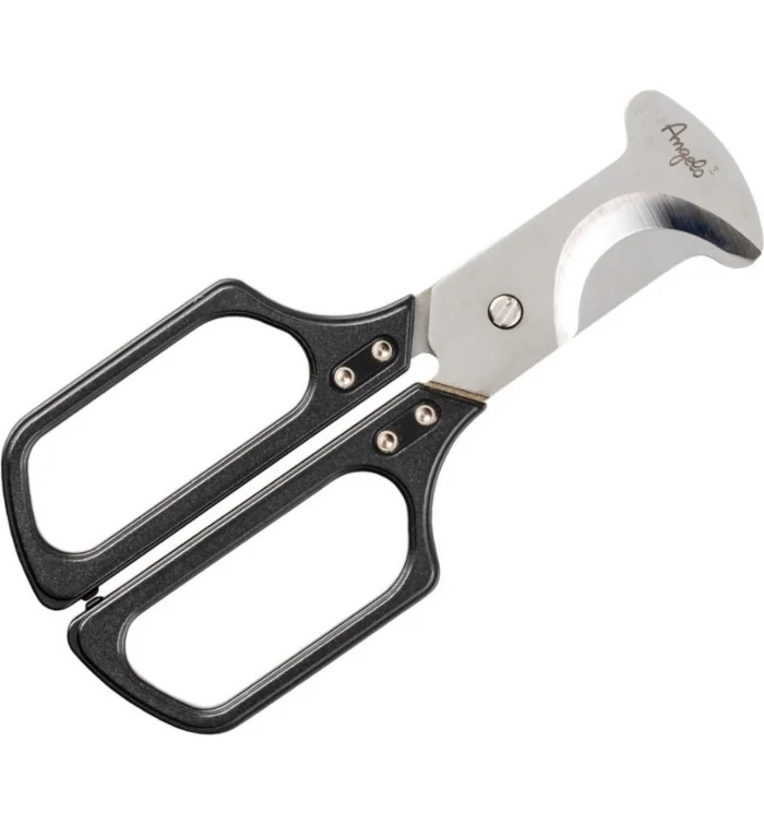 Tesoura para charuto Angelo de alta qualidade em metal preto e prata