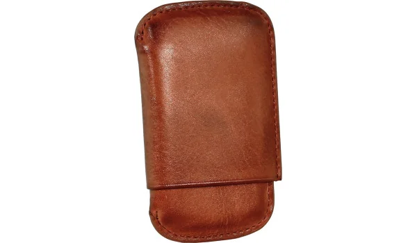 Caixa para cigarrilhas/charutos Angelo 4 couro conhaque