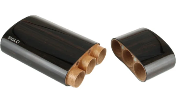 Estojo Siglo em ébano para 3 charutos Corona