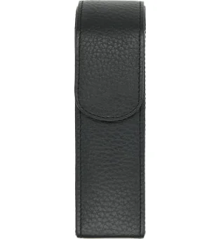 estojo de bolso adorini couro para charutos 2 charutos preto, fio preto