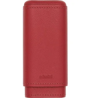 estojo vermelho para 2-3 charutos adorini em couro legítimo