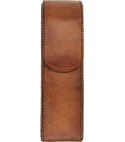 estojo de bolso vintage de couro para 2 charutos adorini, marrom com bolsa para cortador ou isqueiro