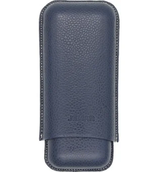 Estojo de couro Jemar Double Cigar Edge Beruga Blue 464/2
