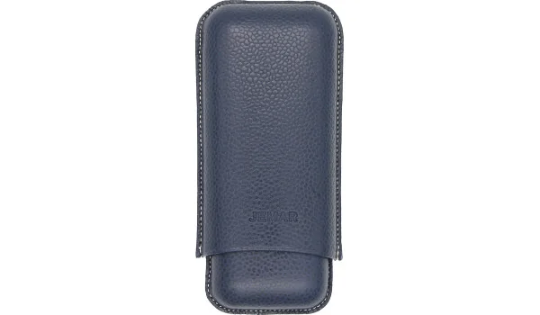 Estojo de couro Jemar Double Cigar Edge Beruga Blue 464/2