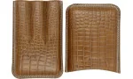 Estojo triplo de couro Jemar para charutos Coco Camel 464/3