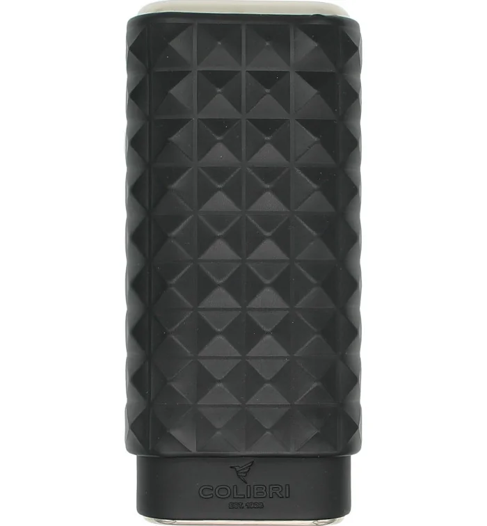 Estojo para charutos Colibri Quasar preto e cromado