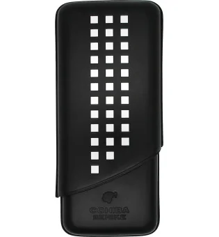 Estojo de couro triplo para charutos Cohiba Behike Preto