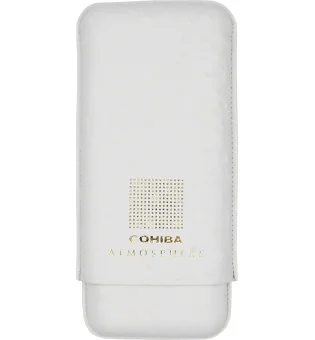 Estojo para charutos Cohiba Atmosphere em couro branco e dourado