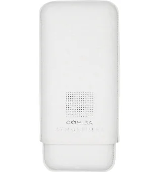 Estojo para charutos Cohiba Atmosphere em couro branco e prata