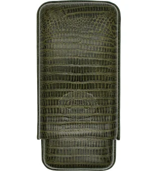 Estojo para Charutos Hoyo de Monterrey Couro Verde 3 unid.